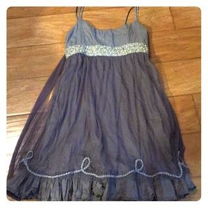 Free People Gray / Beaded baby doll dress 10